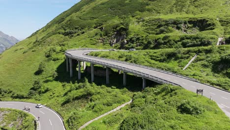 grosglockner high alpine road, most popular curving route in austria alps, drone