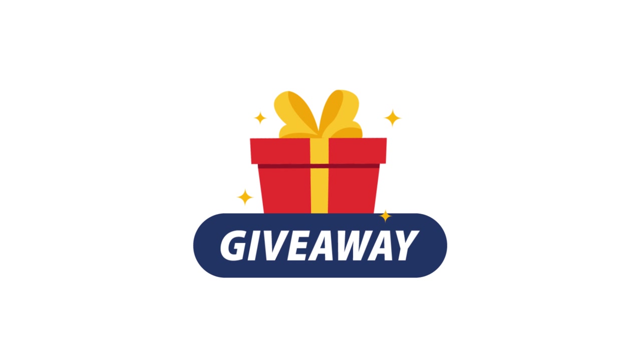Animated Giveaway Gift Box Icon with Sparkles