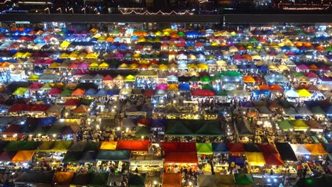 high view of rod fai night market, ratchada