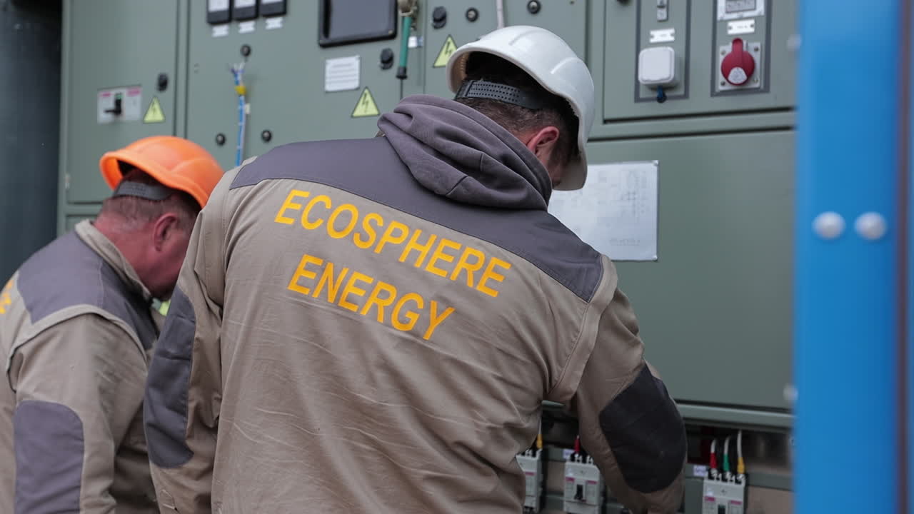 Ecosphere Energy Technicians Working on Electrical Panel