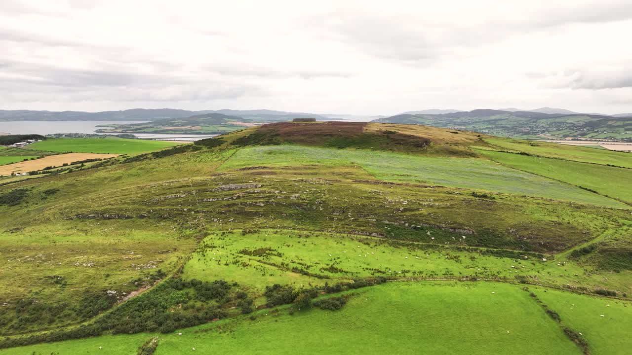 Birds eye view of Grianan of Aileach on Greenan Mountain, Donegal, Ireland