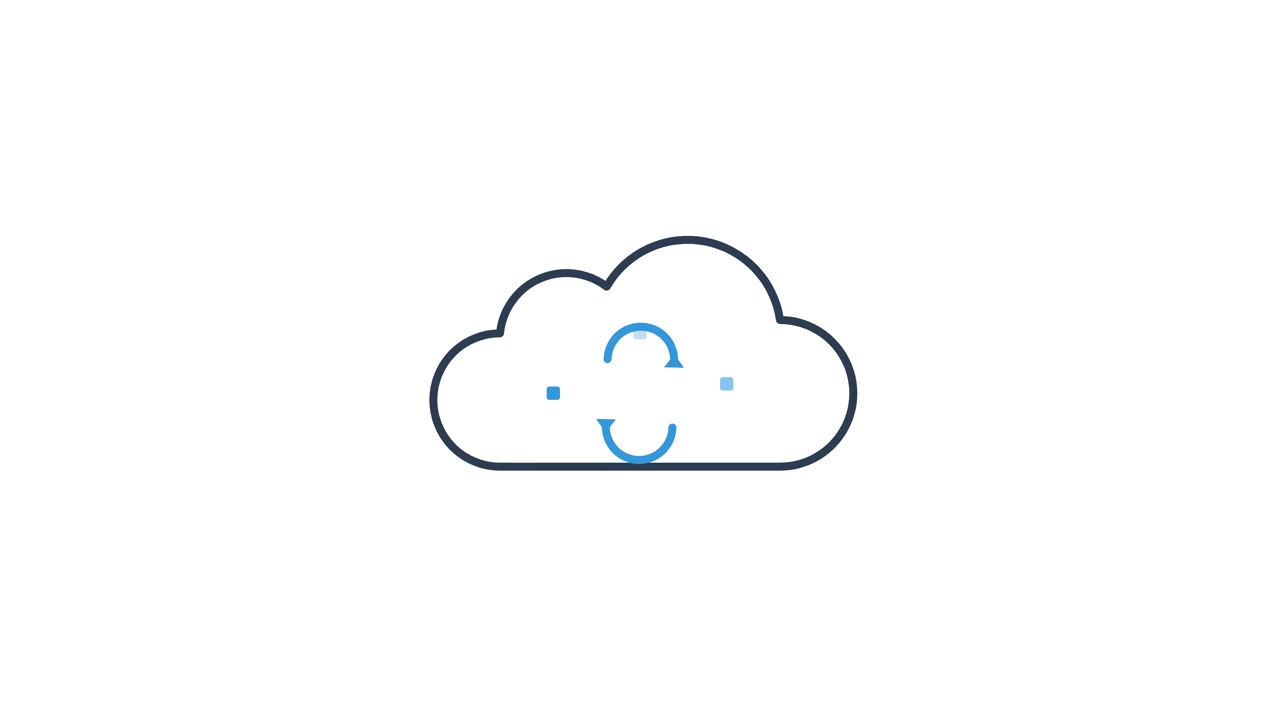 Animated Cloud Icon with Rotating Sync Symbol