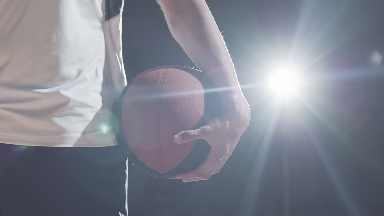 Unrecognizable Basketball Player with Ball