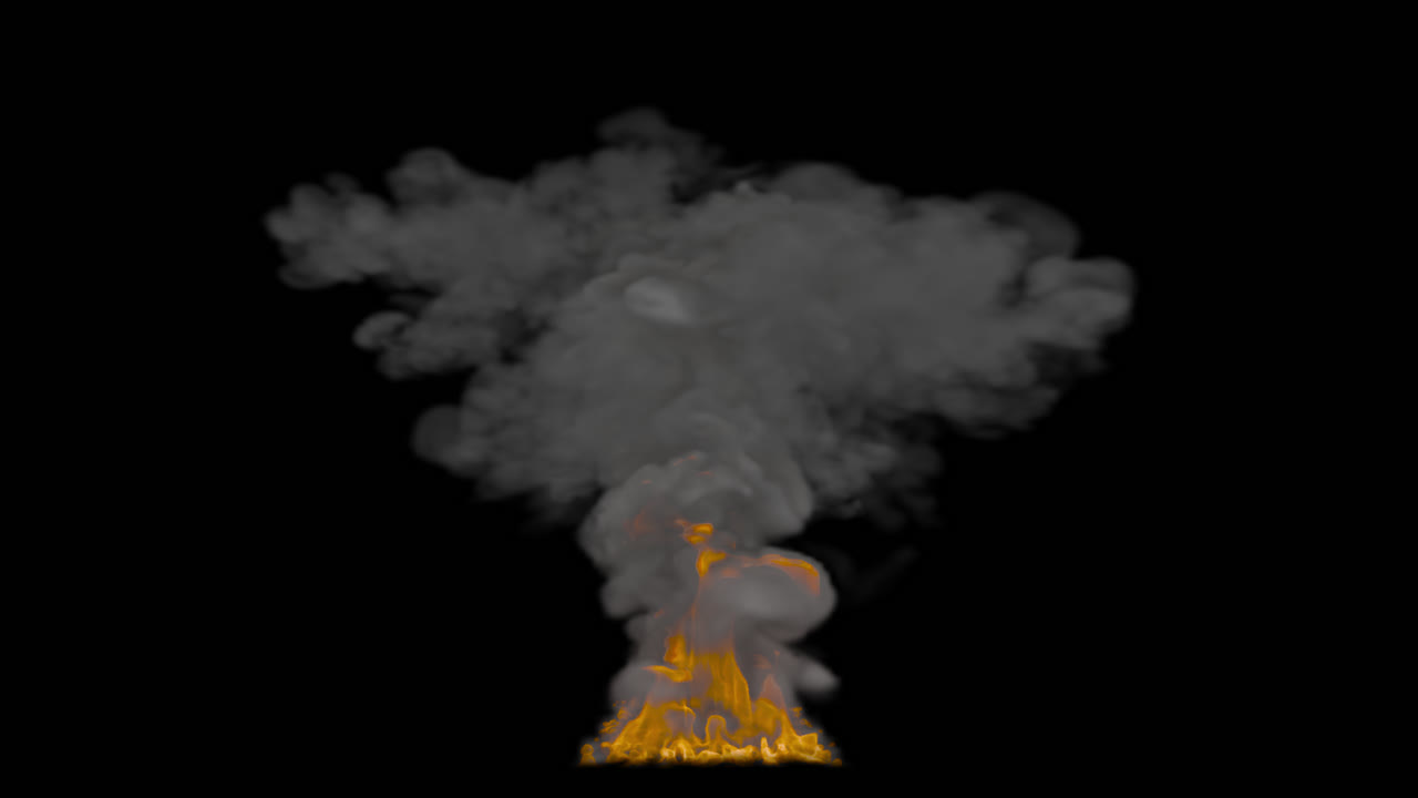 efecto de fuego y humo de la explosión