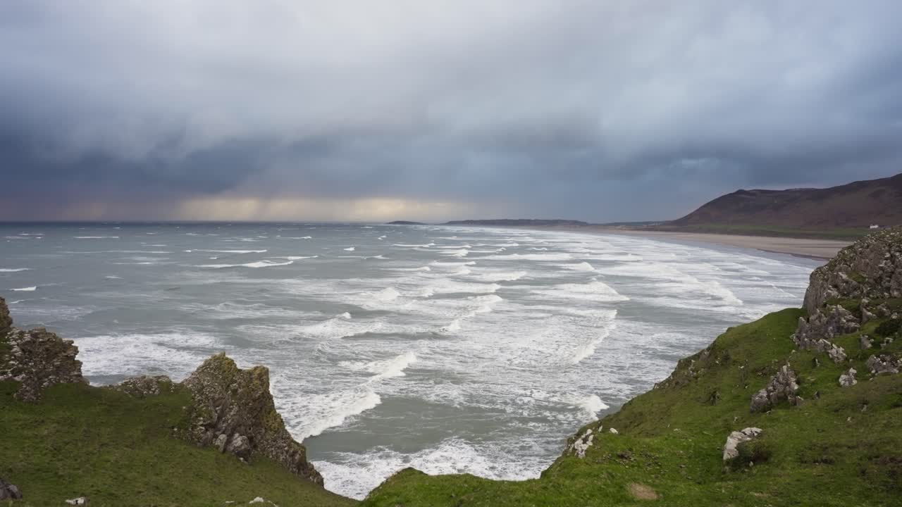 Stormy Seascape from a Coastal Clifftop