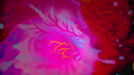 pulsating psychedelic liquid light effect with dendritic patterns