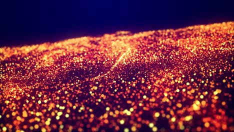 abstract bg, golden magic glitters fly in air in slow motion and form beautiful swirls. fiery sparkles float in viscous liquid. as alpha channel use luma matte. sparkles in flow of turbulence force