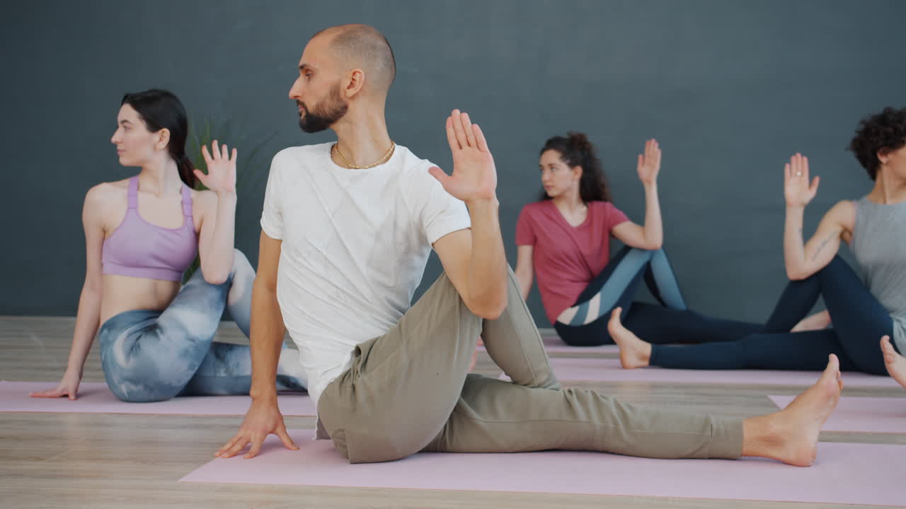 Yoga Class - Twisting Pose
