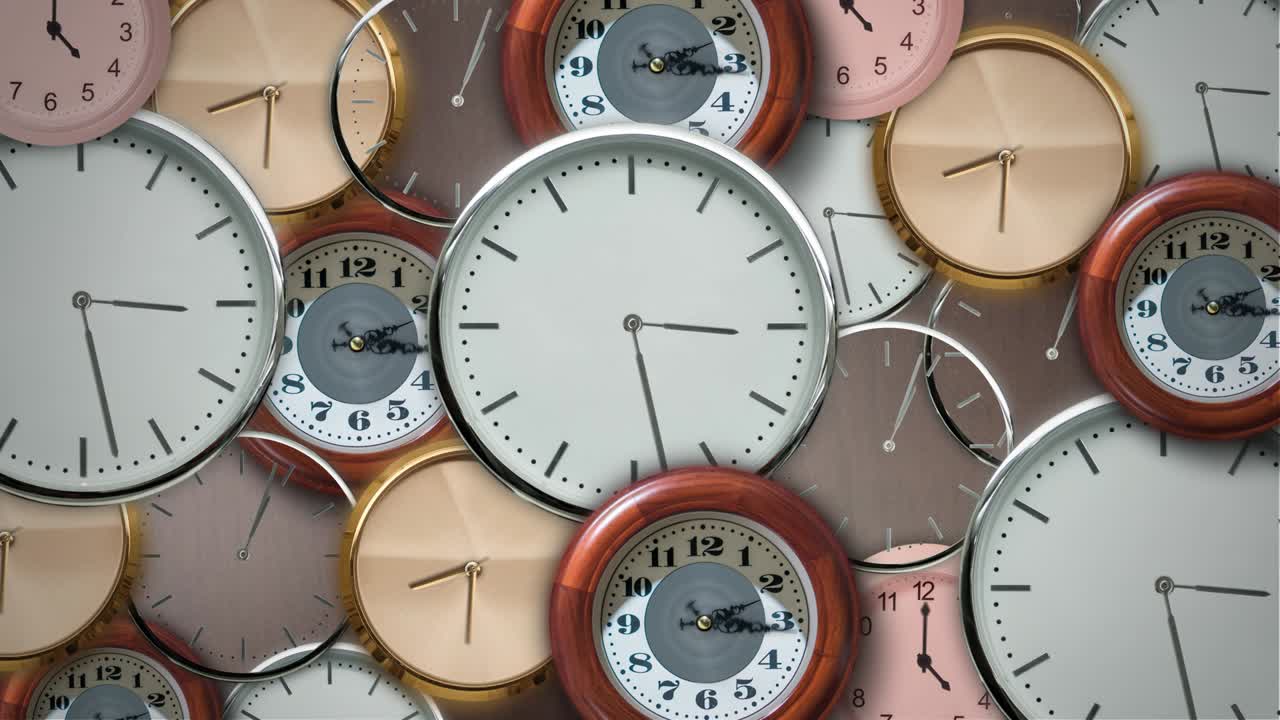 muchos relojes mezclados en el lapso de tiempo