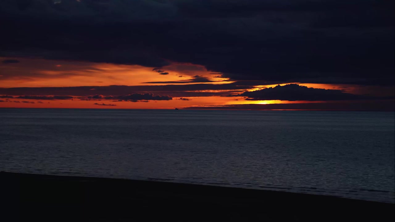 Sunset sea time lapse Baltic sea