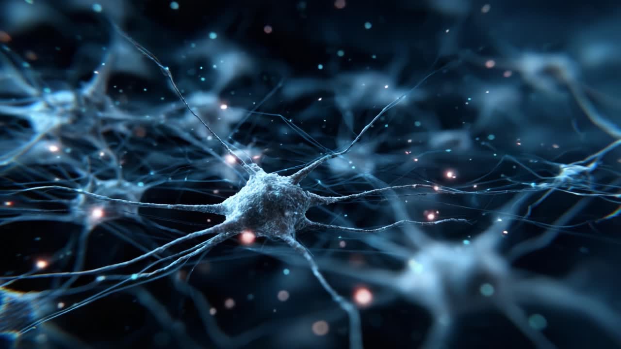 An Intricate Look into the Microcosmos of Neurons: Exploring the Complex Connectivity and Dynamic Activity Within the Nervous System Through Stunning Holographic Visualization