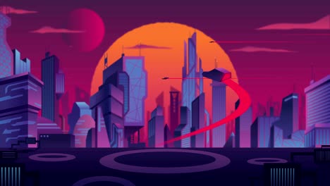 paisaje de la ciudad futurista