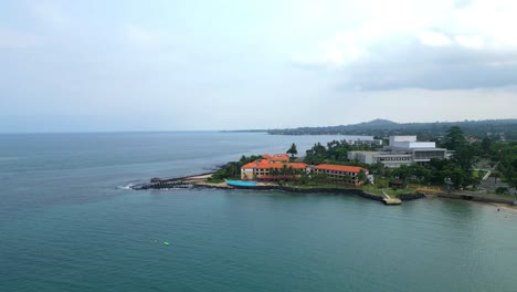 aerial view from the sao tome coast. africa