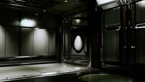 interior futurista de la base espacial