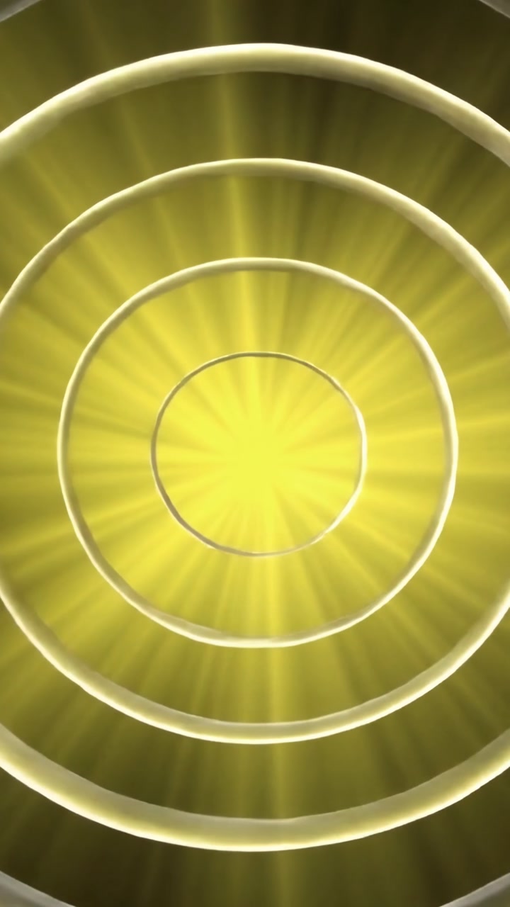 Vertical video: Golden burst intensifying, metallic rings expanding at center for reveal