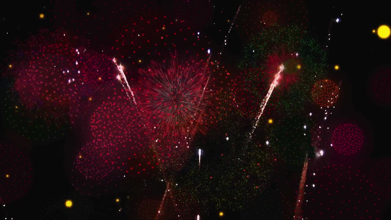 animación de fuegos artificiales sobre un fondo negro