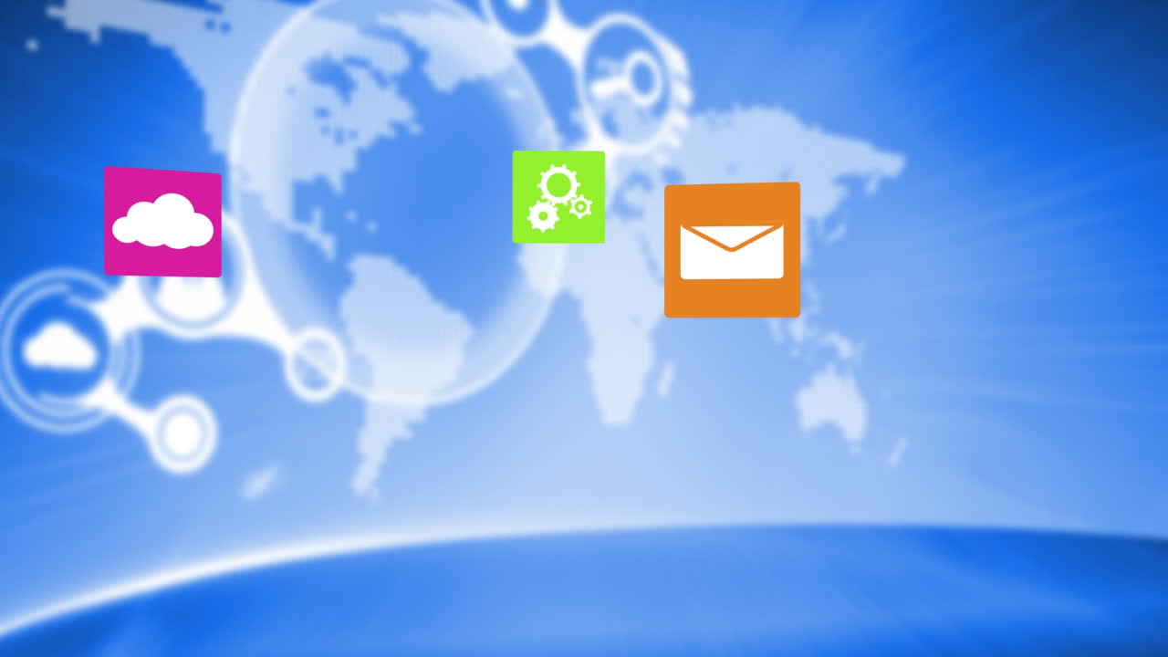 Animazione di una rete di connessioni colorata