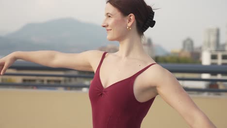 beautiful girl dancing slowly by herself