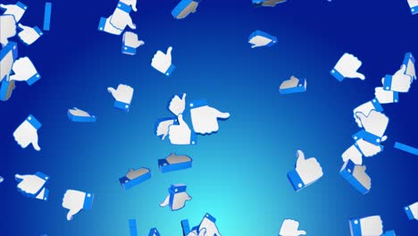 thumbs up and down icons falling animation