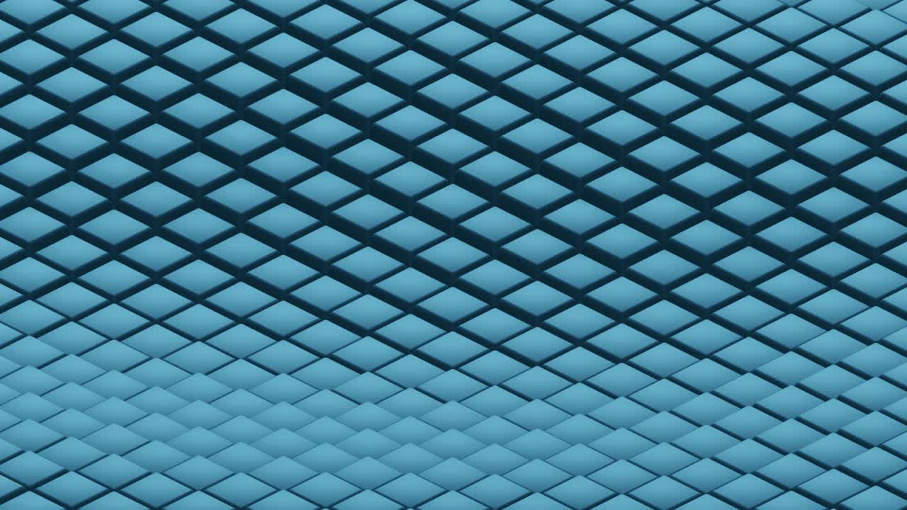 cubos 3d azul claro en fondo de movimiento ondulado. gráfico de movimiento simple animación en bucle sin costuras