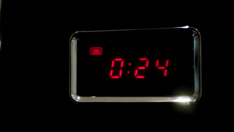 primer plano cuenta regresiva de microondas de 30 segundos