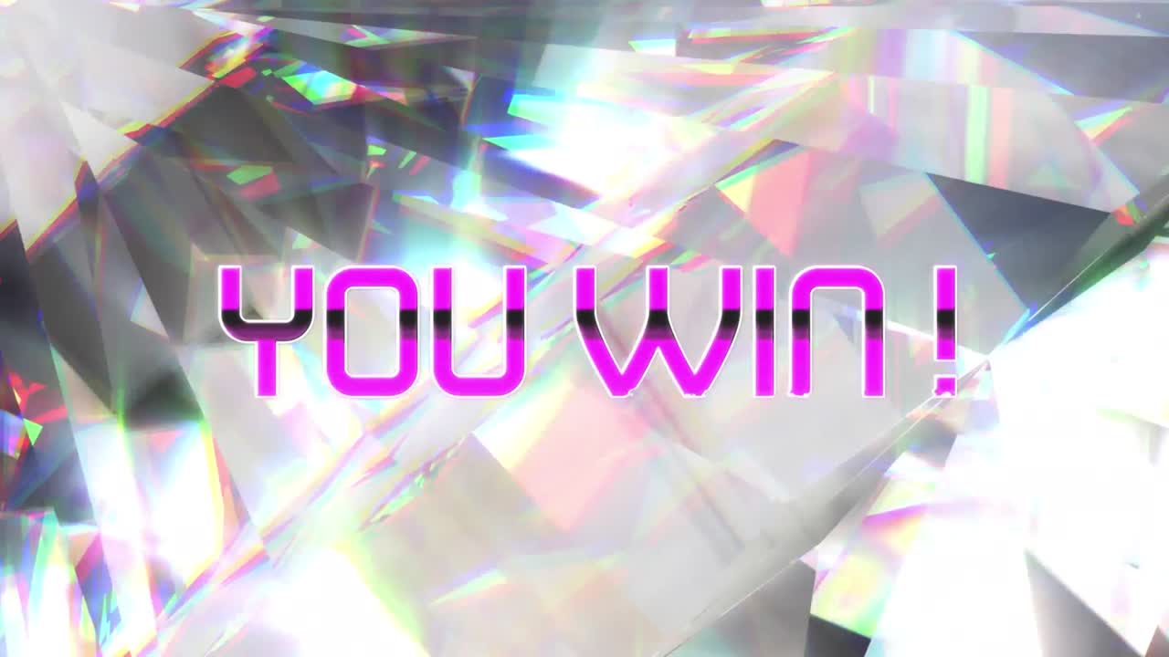 당신이 빛나는 크리스탈 위에 텍스트를 이기는 애니메이션