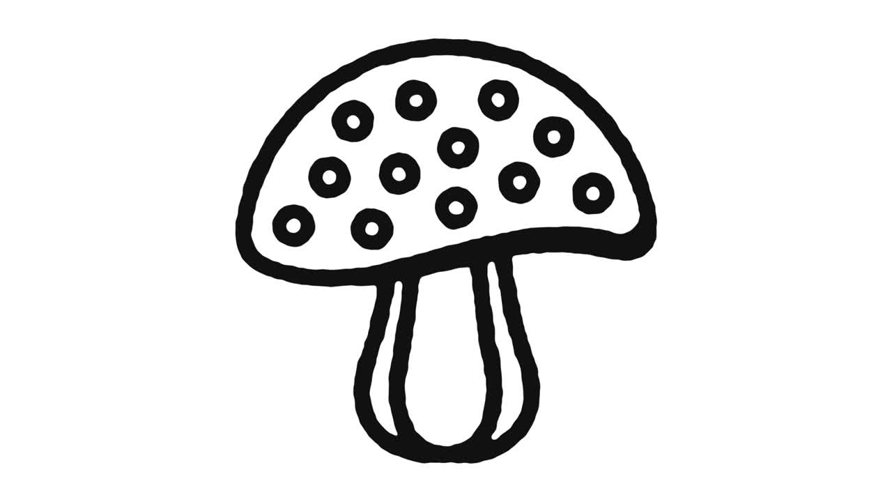 Mushroom Icon Animation Footage & Alpha Channel
