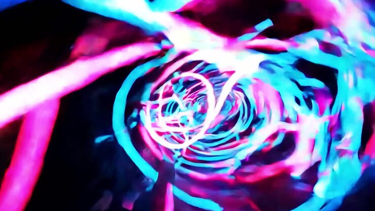 Neon tunnel rotating seamless looping vj background for vjing events, projections, and motion graphics