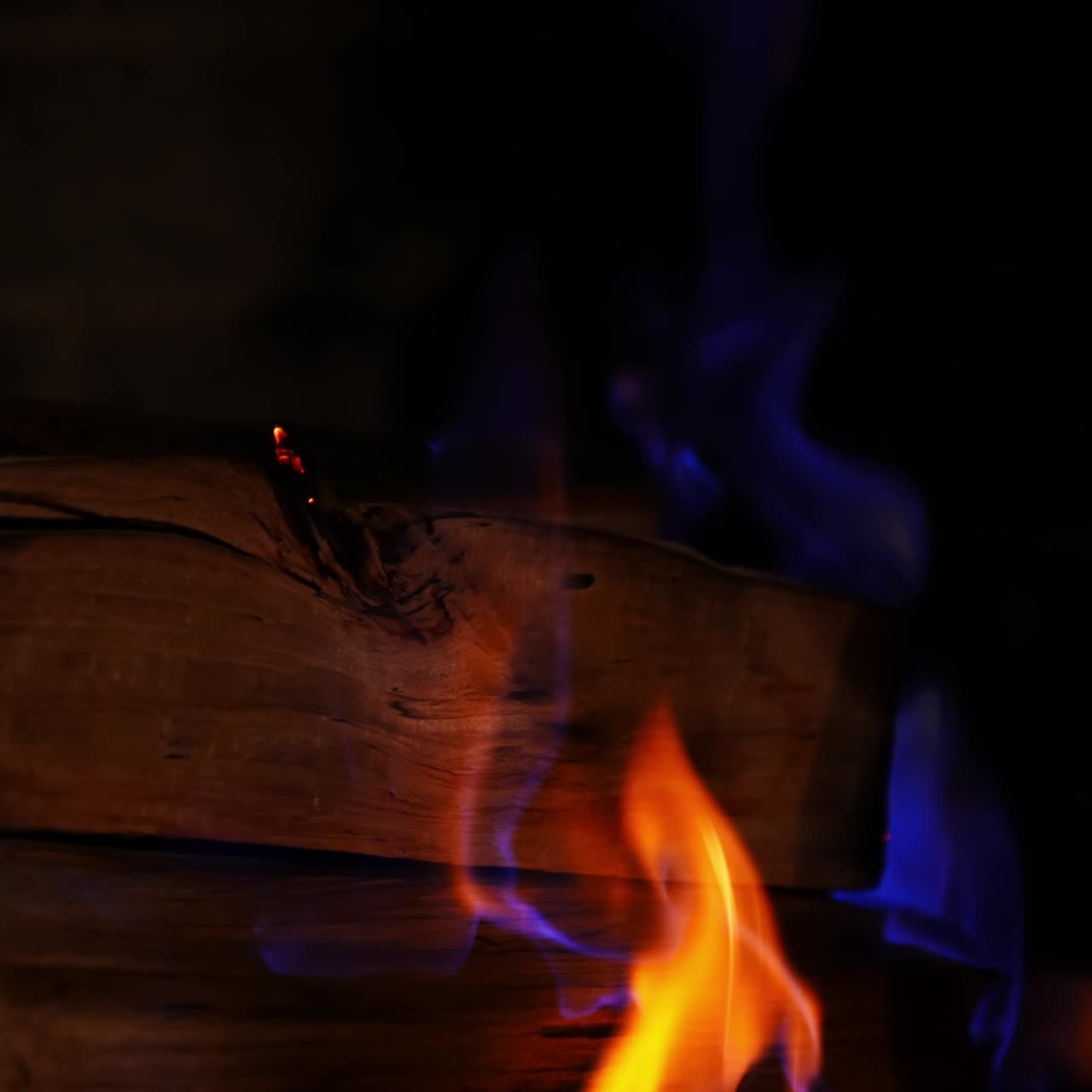 Burning fireplace isolated on background