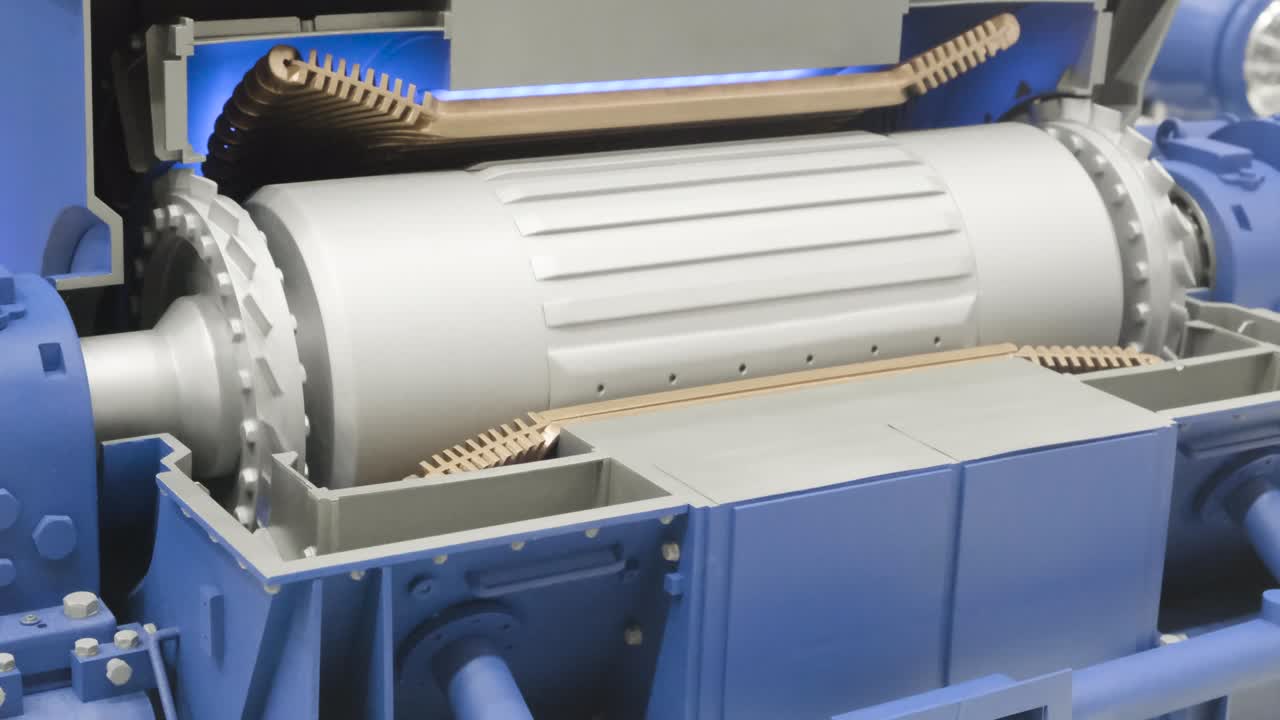 준비된 전기 모터 또는 발전기의 회전