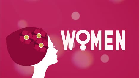 feliz día de la mujer tarjeta de letras con