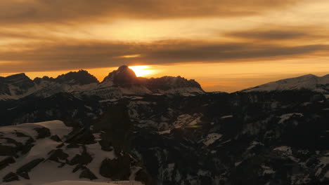 sunset over the swiss alps