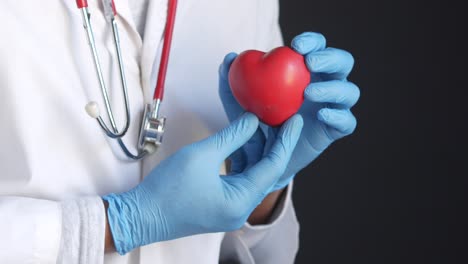 doctor holding a red heart