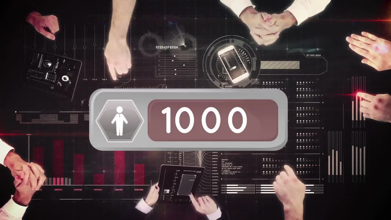 회의 테이블의 높은 각도