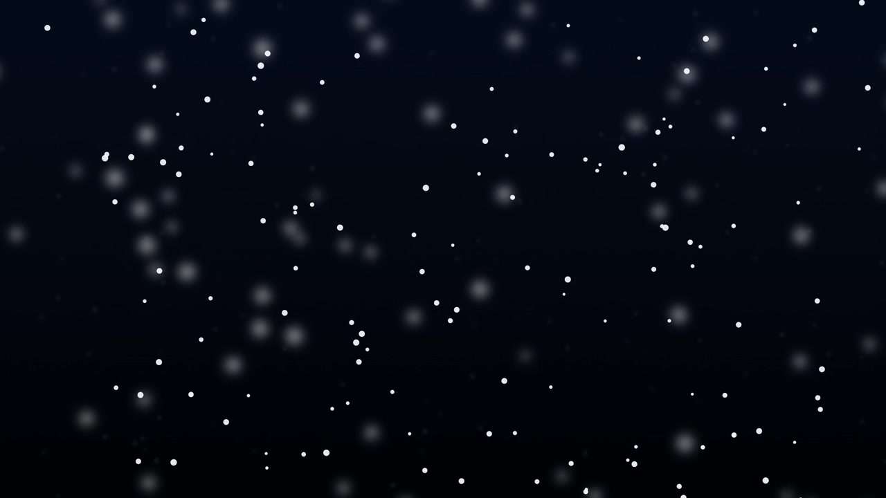 Abstract Motion Background with Floating White Particles on Dark Blue