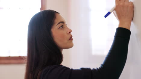 Whiteboard,-writing-and-woman-teacher