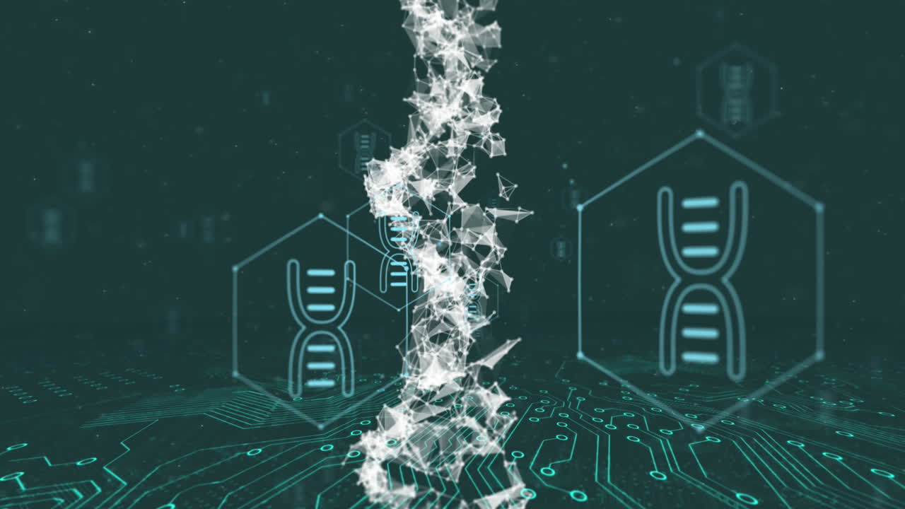 아이콘의 애니메이션, 데이터 처리에 대한 dna 스트랜드
