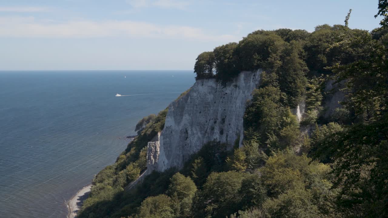 Chalk Cliffs on Ruegen Rügen in Germany, Mecklemburg Vorpommern on a beautiful sunny day. Vacation in Europe.