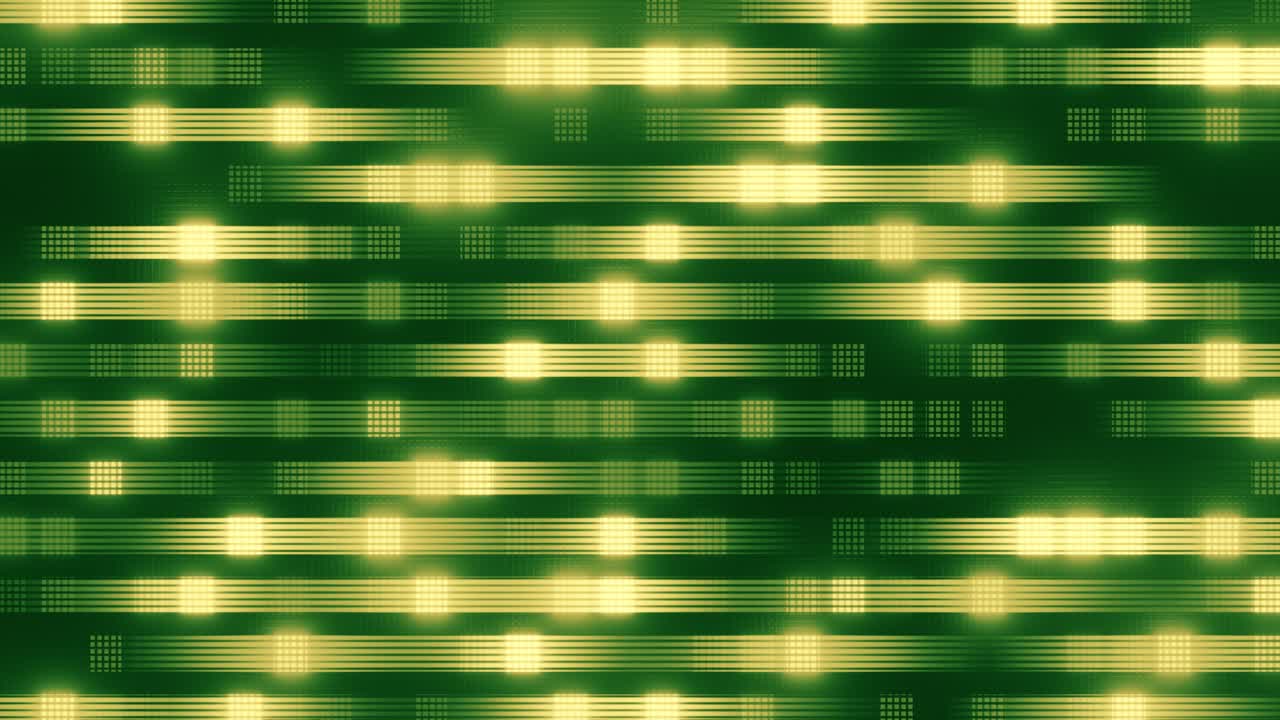 Abstract Green and Yellow Digital Grid with Glowing Lines