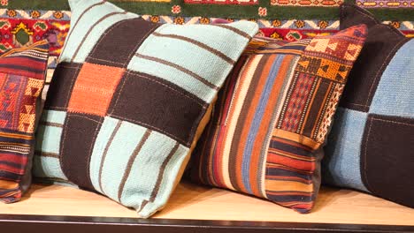 colorful patterned cushions with ethnic designs