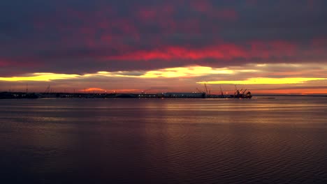 early morning florida sunrise at port panama city, florida