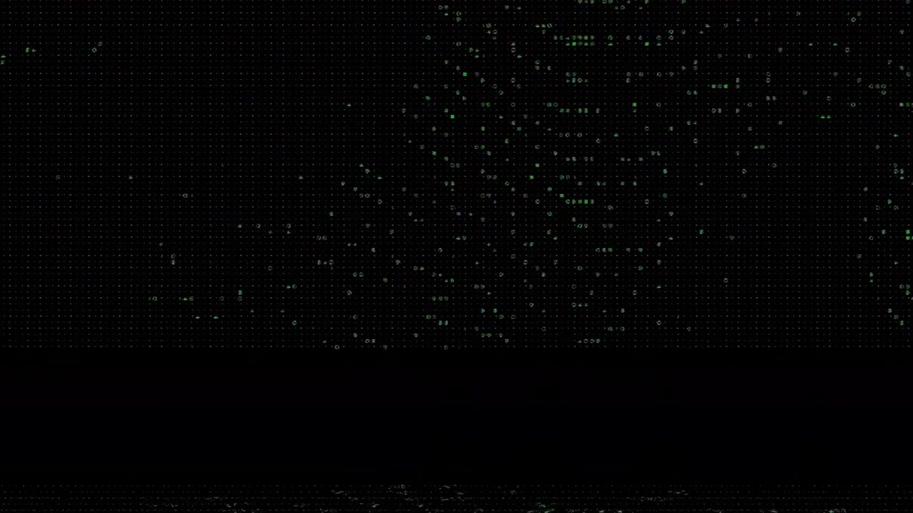 Digital Glitch Effect with Green Data Streams and Abstract Code