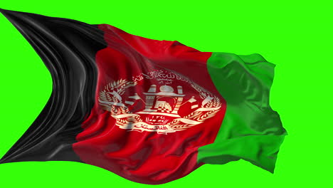 Waving Flag of Afghanistan on Green Screen