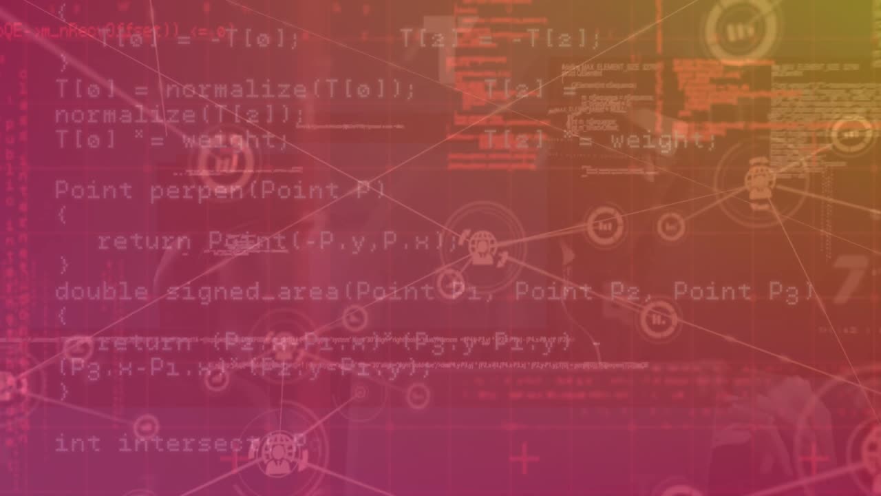 animación del procesamiento de datos a través de una red de conexiones