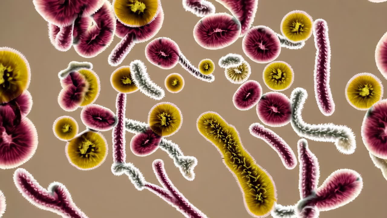 vista microscópica de las bacterias y los virus