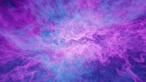 esplosione di nuvole astratte magiche di gesso blu e pigmentato magenta - fusione di energia che scorre del lasso di tempo misterioso