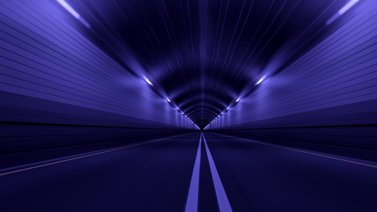터널 도로 운전: 빠른 끝없는 원활한 루프 4k