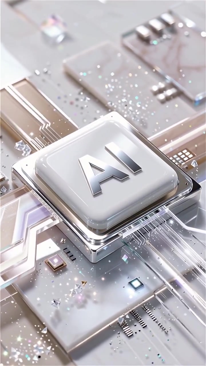 Futuristic AI Chip Motherboard Technology Background