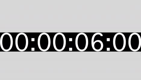 un codice di tempo di un minuto con un flash bianco e un impulso di sincronizzazione