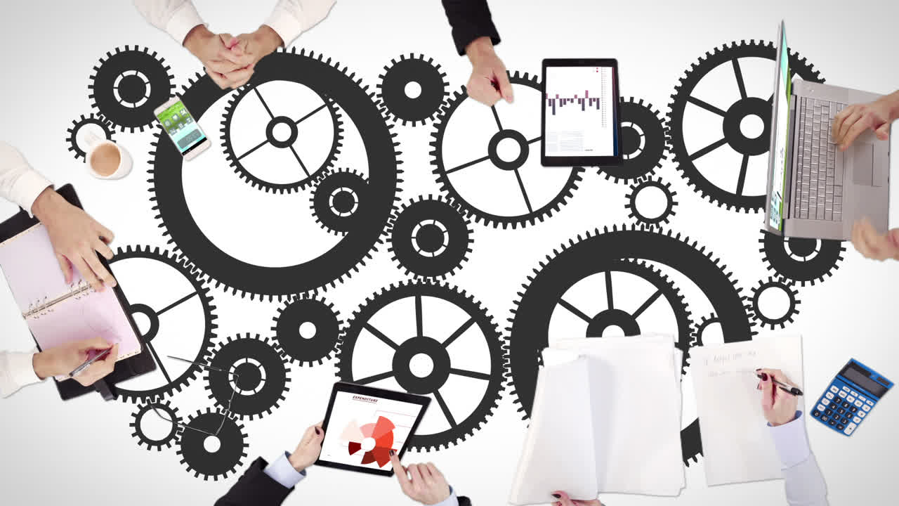 사업가 들 의 손 이 일 하고 있다